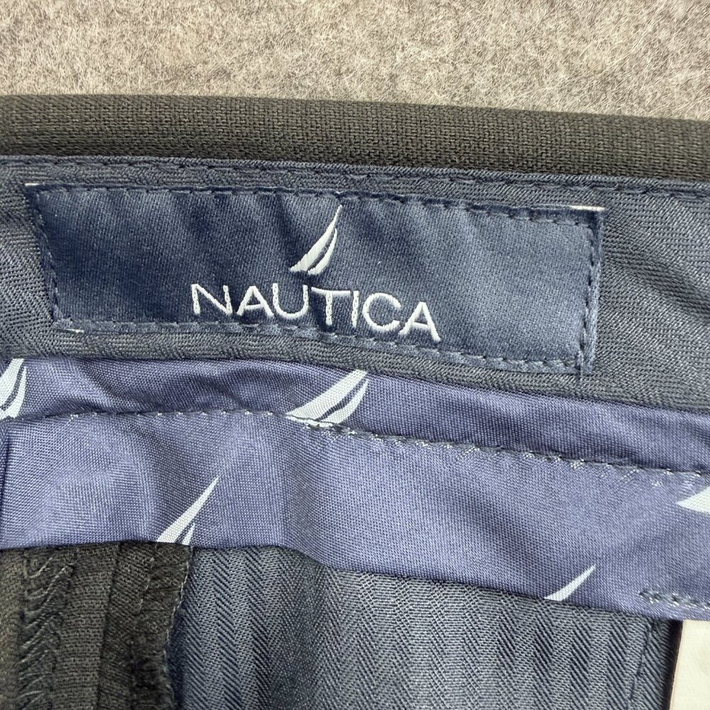 Nautica Ceylon Pant 30x29 Men's Active Stretch Micro-Stripe Black/Noire NEW - Picture 11 of 13
